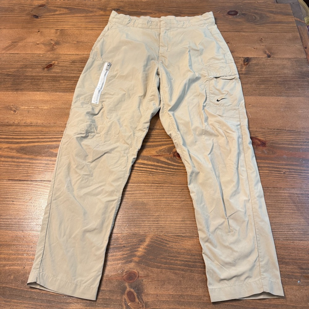 Nike Tech Essentials Cargo‎ Pants Mens Sz 30x27 Beige Woven Utility Sport *READ*